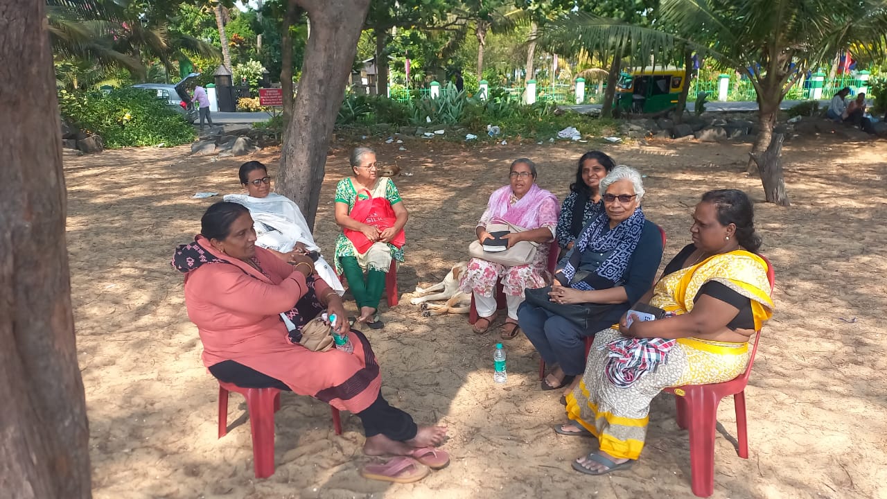 Outdoor Bible teaching under the trees